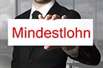 Schild mit Mindestlohn