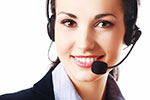 Frau am Telefon